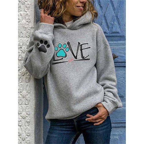 Women's Hoodie Pullover Sportswear Casual Gray Letter Loose Fit Hooded Long Sleeve S M L XL XXL / Winter / 3D Print
Women's Hoodie Pullover Sportswear Casual Gray Letter Loose Fit Hooded Long Sleeve S M L XL XXL / Winter / 3D Print