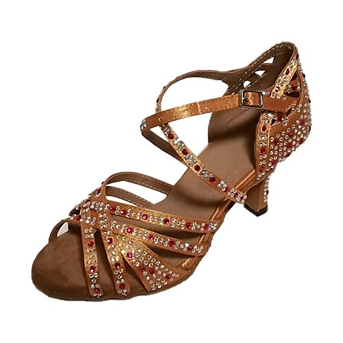Women's Latin Shoes Salsa Shoes Training Performance Practice Heel Rhinestone Slim High Heel Cross Strap Orange / Black / Satin
Women's Latin Shoes Salsa Shoes Training Performance Practice Heel Rhinestone Slim High Heel Cross Strap Orange / Black / Satin