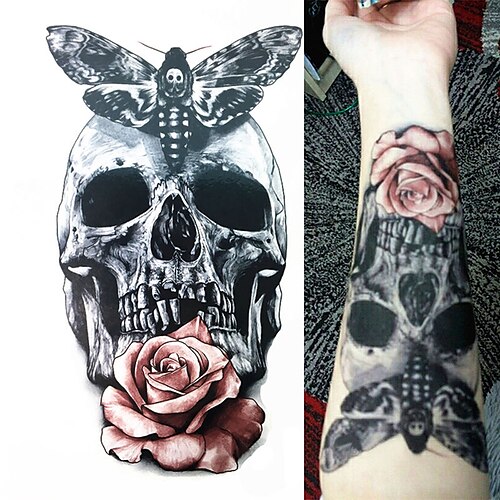 3PCS Skull Butterfly Pink Rose Moth Flower Temporary Tattoos For Women Men Arm Tatoos Sticker
3PCS Skull Butterfly Pink Rose Moth Flower Temporary Tattoos For Women Men Arm Tatoos Sticker