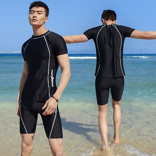 Men's Rashguard Swimsuit Spandex Swimwear Bathing Suit UV Sun Protection UPF50 Breathable Stretchy Short Sleeve 2 Piece - Swimming Surfing Patchwork Summer / Quick Dry / Quick Dry
Men's Rashguard Swimsuit Spandex Swimwear Bathing Suit UV Sun Protection UPF50 Breathable Stretchy Short Sleeve 2 Piece - Swimming Surfing Patchwork Summer / Quick Dry / Quick Dry