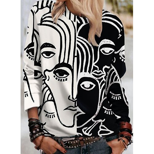 Women's Sweatshirt Pullover Active Streetwear Print Black Color Block Abstract Portrait Daily Round Neck Long Sleeve S M L XL XXL / 3D Print
Women's Sweatshirt Pullover Active Streetwear Print Black Color Block Abstract Portrait Daily Round Neck Long Sleeve S M L XL XXL / 3D Print