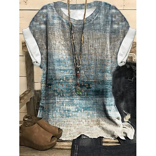 Per donna maglietta Grigio Colore graduale e sfumato Stampa Manica corta Giornaliero Sport Essenziale Streetwear Girocollo Standard Plus Size XL
Per donna maglietta Grigio Colore graduale e sfumato Stampa Manica corta Giornaliero Sport Essenziale Streetwear Girocollo Standard Plus Size XL
