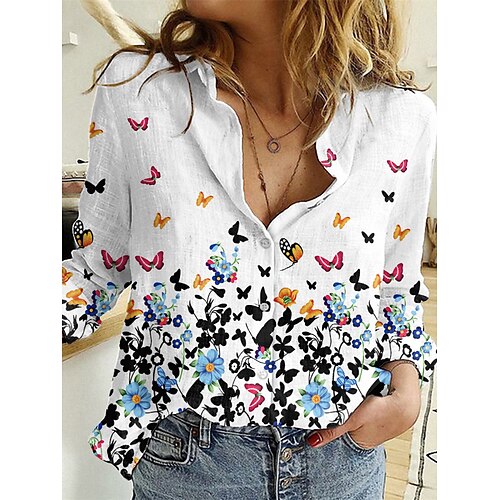 Mulheres Borboleta Blusa Camisa Social Borboleta Animal Botão Imprimir Colarinho de Camisa Casual Roupa de rua Blusas Branco / Impressão 3D
Mulheres Borboleta Blusa Camisa Social Borboleta Animal Botão Imprimir Colarinho de Camisa Casual Roupa de rua Blusas Branco / Impressão 3D