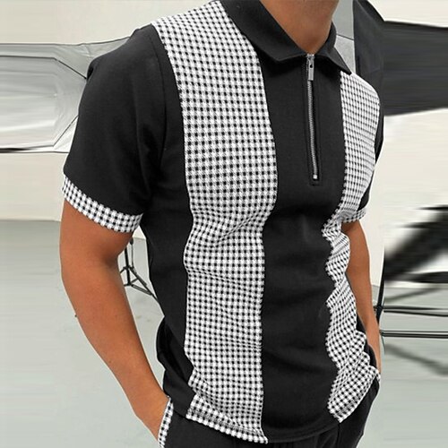 Men's Collar Polo Shirt Golf Shirt Plaid Striped Collar Black Outdoor Street Short Sleeve Zipper Clothing Apparel Fashion Sportswear Casual Comfortable / Summer / Summer
Men's Collar Polo Shirt Golf Shirt Plaid Striped Collar Black Outdoor Street Short Sleeve Zipper Clothing Apparel Fashion Sportswear Casual Comfortable / Summer / Summer
