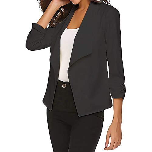 Women's Blazer Solid Color Classic Style Charm 3/4 Length Sleeve Coat Fall Spring Office / Career Open Front Regular Jacket Pink / Business
Women's Blazer Solid Color Classic Style Charm 3/4 Length Sleeve Coat Fall Spring Office / Career Open Front Regular Jacket Pink / Business