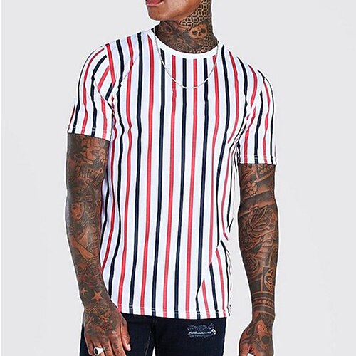 Men's T shirt Tee Shirt Tee Graphic Striped Crew Neck Red / White Casual Holiday Short Sleeve Clothing Apparel Designer Muscle Slim Fit Big and Tall / Summer / Summer
Men's T shirt Tee Shirt Tee Graphic Striped Crew Neck Red / White Casual Holiday Short Sleeve Clothing Apparel Designer Muscle Slim Fit Big and Tall / Summer / Summer