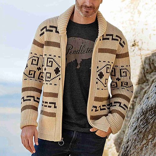 Men's Sweater Cardigan Knit Knitted Abstract Shirt Collar Stylish Vintage Style Daily Wear Clothing Apparel Winter Fall Khaki Gray M L XL
Men's Sweater Cardigan Knit Knitted Abstract Shirt Collar Stylish Vintage Style Daily Wear Clothing Apparel Winter Fall Khaki Gray M L XL