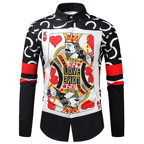 Men's Shirt Geometric Poker Classic Collar Party Casual Print Long Sleeve Tops Ethnic Style Casual Black
Men's Shirt Geometric Poker Classic Collar Party Casual Print Long Sleeve Tops Ethnic Style Casual Black