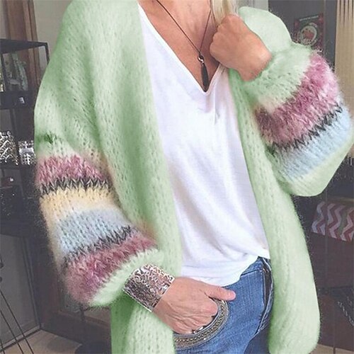 Dame Cardigan Strikket Regnbue Farveblok Basale Afslappet Langærmet Løstsiddende Sweater Cardigans Åben Front Efterår Forår Lyserød Lysegrøn Beige / Daglig / Ferie
Dame Cardigan Strikket Regnbue Farveblok Basale Afslappet Langærmet Løstsiddende Sweater Cardigans Åben Front Efterår Forår Lyserød Lysegrøn Beige / Daglig / Ferie