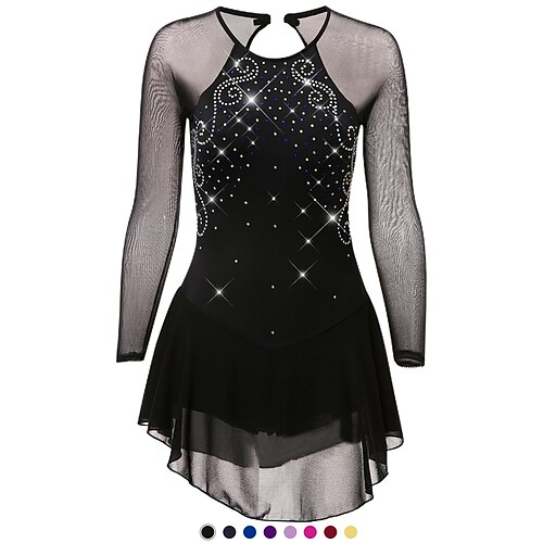 Figure Skating Dress Women's Girls' Ice Skating Dress Outfits Black Dark Blue Yellow Open Back Mesh Spandex High Elasticity Competition Skating Wear Quick Dry Handmade Classic Crystal / Rhinestone
Figure Skating Dress Women's Girls' Ice Skating Dress Outfits Black Dark Blue Yellow Open Back Mesh Spandex High Elasticity Competition Skating Wear Quick Dry Handmade Classic Crystal / Rhinestone