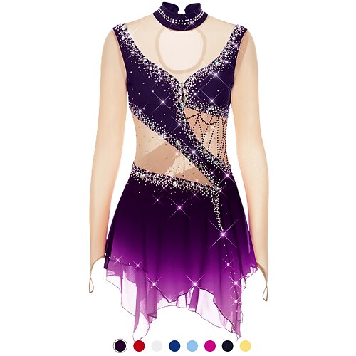 Figure Skating Dress Women's Girls' Ice Skating Dress Outfits Violet White / White Fuchsia Spandex High Elasticity Competition Skating Wear Warm Handmade Jeweled Rhinestone Long Sleeve Ice Skating
Figure Skating Dress Women's Girls' Ice Skating Dress Outfits Violet White / White Fuchsia Spandex High Elasticity Competition Skating Wear Warm Handmade Jeweled Rhinestone Long Sleeve Ice Skating