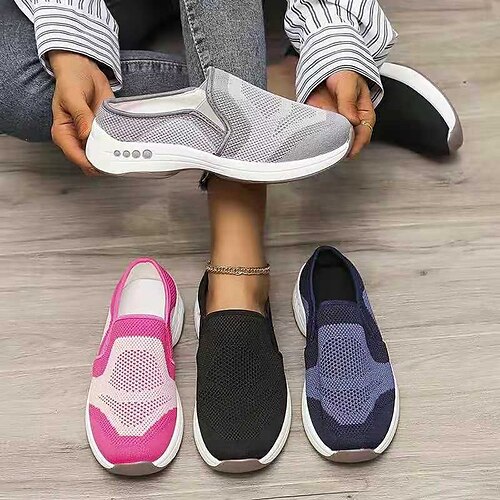 Women's Sneakers Plus Size Flyknit Shoes Flat Heel Round Toe Walking Shoes Mesh Loafer Solid Colored Black Rosy Pink Blue
Women's Sneakers Plus Size Flyknit Shoes Flat Heel Round Toe Walking Shoes Mesh Loafer Solid Colored Black Rosy Pink Blue