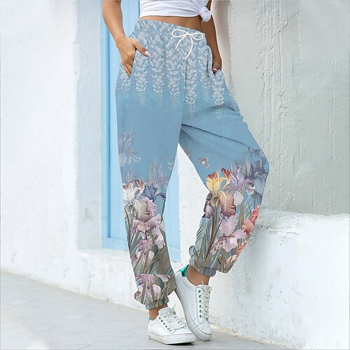 Women's Sweatpants Pants Trousers Blue Mid Waist Fashion Athleisure Casual Daily Print Micro-elastic Full Length Breathable Flower / Floral S M L XL XXL / Slim
Women's Sweatpants Pants Trousers Blue Mid Waist Fashion Athleisure Casual Daily Print Micro-elastic Full Length Breathable Flower / Floral S M L XL XXL / Slim