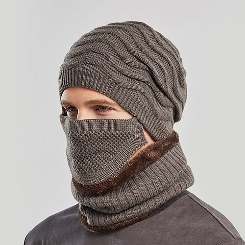 Hat men's winter warm knitted wool hat winter cycling windproof mask scarf three-piece set
Hat men's winter warm knitted wool hat winter cycling windproof mask scarf three-piece set