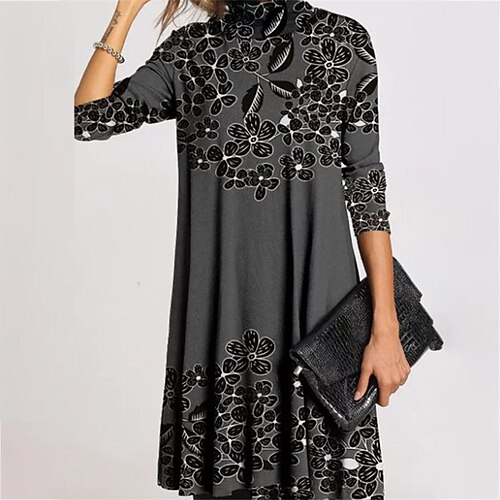 Dame Hverdagskjole Mini kjole Sort Gul Grå Langærmet Blomstret Trykt mønster Efterår Forår Rullekrave Afslappet Vinter kjole Efterårskjole Løstsiddende 2023 S M L XL XXL 3XL 4XL 5XL
Dame Hverdagskjole Mini kjole Sort Gul Grå Langærmet Blomstret Trykt mønster Efterår Forår Rullekrave Afslappet Vinter kjole Efterårskjole Løstsiddende 2023 S M L XL XXL 3XL 4XL 5XL
