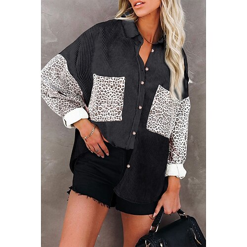 Women's Blouse Leopard Casual Daily Weekend Blouse Shirt Long Sleeve Patchwork Print Shirt Collar Streetwear Green White Black S
Women's Blouse Leopard Casual Daily Weekend Blouse Shirt Long Sleeve Patchwork Print Shirt Collar Streetwear Green White Black S