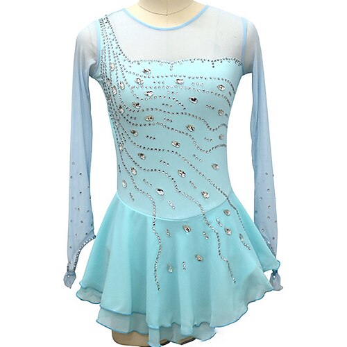 Figure Skating Dress Women's Girls' Ice Skating Dress Outfits Sky Blue Spandex High Elasticity Training Competition Skating Wear Handmade Crystal / Rhinestone Long Sleeve Ice Skating Figure Skating
Figure Skating Dress Women's Girls' Ice Skating Dress Outfits Sky Blue Spandex High Elasticity Training Competition Skating Wear Handmade Crystal / Rhinestone Long Sleeve Ice Skating Figure Skating