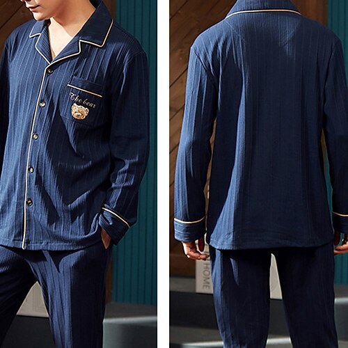 Per uomo Pigiami loungewear Completi 1 set Cartoni animati Di tendenza Morbido Interni Da letto Cotone Bavero Manica lunga Pantalone Di base Autunno Primavera 1# 2#
Per uomo Pigiami loungewear Completi 1 set Cartoni animati Di tendenza Morbido Interni Da letto Cotone Bavero Manica lunga Pantalone Di base Autunno Primavera 1# 2#