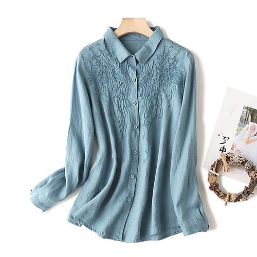 Women's Plus Size Tops Blouse Shirt Floral Embroidered Long Sleeve Square Neck Basic Daily Work Cotton Fall Winter White Sky Blue
Women's Plus Size Tops Blouse Shirt Floral Embroidered Long Sleeve Square Neck Basic Daily Work Cotton Fall Winter White Sky Blue