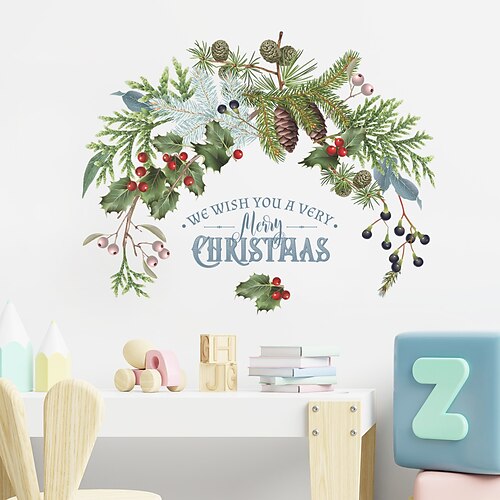 Christmas Floral Plants Wall Stickers Bedroom Living Room Removable Pre-pasted PVC Home Decoration Wall Decal 1pc
Christmas Floral Plants Wall Stickers Bedroom Living Room Removable Pre-pasted PVC Home Decoration Wall Decal 1pc