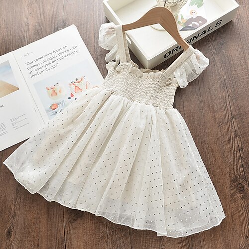 Kids Girls' Dress Polka Dot Strap Dress Above Knee Dress School Ruffle Sleeveless Cute Dress 2-6 Years Summer Beige
Kids Girls' Dress Polka Dot Strap Dress Above Knee Dress School Ruffle Sleeveless Cute Dress 2-6 Years Summer Beige