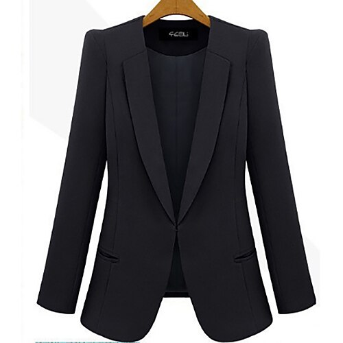 Dame Blazer Daglig Arbeid Høst Vinter Normal Frakk Normal Hold Varm Forretning Elegant Jakker Langermet Helfarge Lomme Hvit Svart Blå
Dame Blazer Daglig Arbeid Høst Vinter Normal Frakk Normal Hold Varm Forretning Elegant Jakker Langermet Helfarge Lomme Hvit Svart Blå