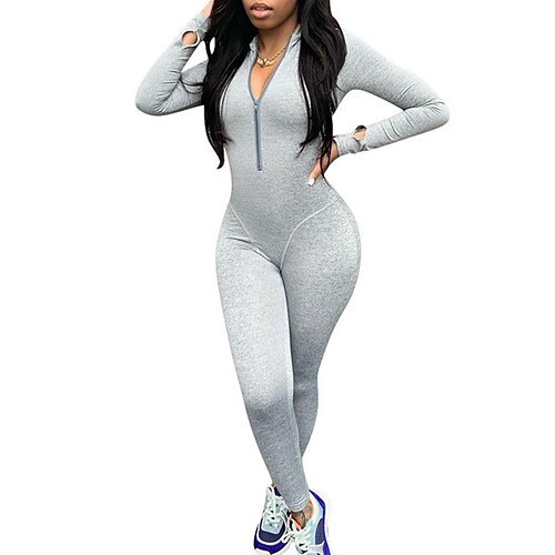 Women's Jumpsuit Zipper Turtleneck Casual Sport Regular Fit Long Sleeve Red Gray Black S M L Fall
Women's Jumpsuit Zipper Turtleneck Casual Sport Regular Fit Long Sleeve Red Gray Black S M L Fall