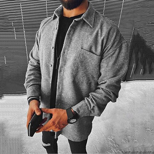 Men's Coat With Pockets Daily Wear Vacation Going out Single Breasted Turndown Streetwear Casual Daily Outdoor Jacket Outerwear Pure Color Pocket Gray
Men's Coat With Pockets Daily Wear Vacation Going out Single Breasted Turndown Streetwear Casual Daily Outdoor Jacket Outerwear Pure Color Pocket Gray