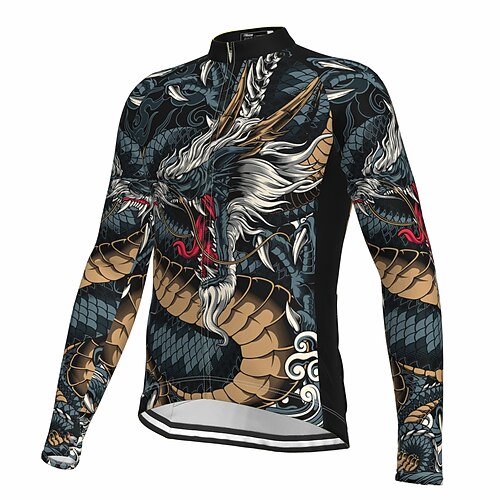 21Grams Men's Cycling Jersey Long Sleeve Bike Top with 3 Rear Pockets Mountain Bike MTB Road Bike Cycling Breathable Quick Dry Moisture Wicking Reflective Strips Black Dragon Polyester Spandex Sports
21Grams Men's Cycling Jersey Long Sleeve Bike Top with 3 Rear Pockets Mountain Bike MTB Road Bike Cycling Breathable Quick Dry Moisture Wicking Reflective Strips Black Dragon Polyester Spandex Sports