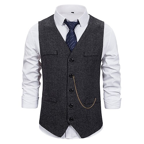 Men's Casual Vest Solid Color Regular Fit V Neck Single Breasted More-button Black Grey Coffee 2022
Men's Casual Vest Solid Color Regular Fit V Neck Single Breasted More-button Black Grey Coffee 2022