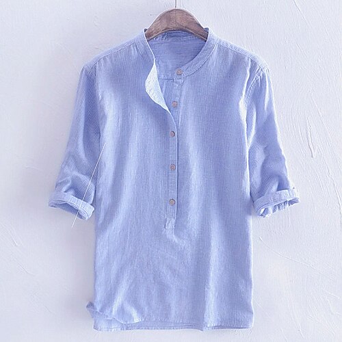 Men's henley neck casual summer plain shirt 3/4 button down comfy linen half sleeve retro soft shirts gray
Men's henley neck casual summer plain shirt 3/4 button down comfy linen half sleeve retro soft shirts gray