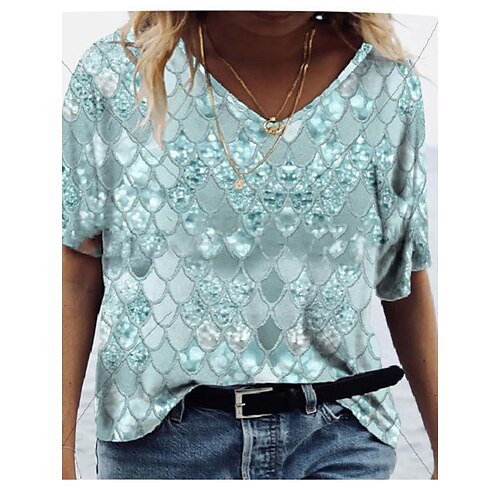 Women's Plus Size Tops T shirt Tee Color Block Short Sleeve V Neck Vintage Preppy Daily Going out Polyester Spring Summer Green Blue
Women's Plus Size Tops T shirt Tee Color Block Short Sleeve V Neck Vintage Preppy Daily Going out Polyester Spring Summer Green Blue