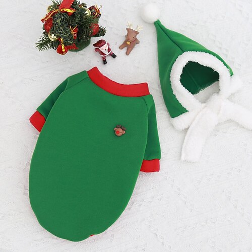 

Dog Cat Coat Merry Christmas Adorable Stylish Ordinary Casual Daily Outdoor Christmas Winter Dog Clothes Puppy Clothes Dog Outfits Warm Green Costume for Girl and Boy Dog Polyester XS S M L XL XXL