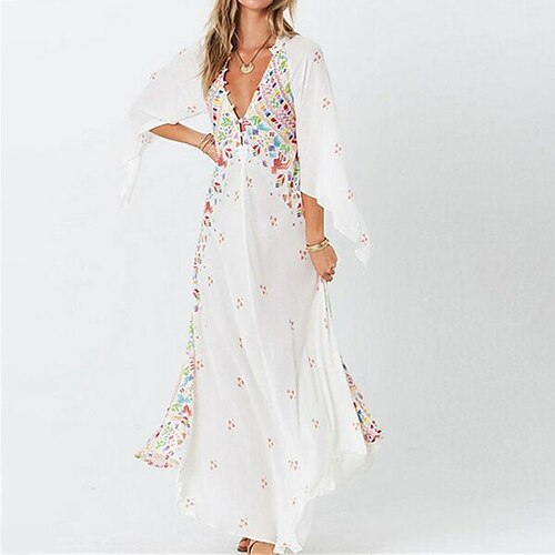 Women's Casual Dress Swing Dress White Dress Long Dress Maxi Dress Black White 3/4 Length Sleeve Floral Print Winter Fall Autumn V Neck S M L XL XXL
Women's Casual Dress Swing Dress White Dress Long Dress Maxi Dress Black White 3/4 Length Sleeve Floral Print Winter Fall Autumn V Neck S M L XL XXL