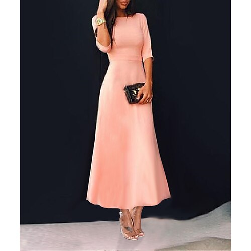Women's Party Dress Maxi long Dress Green White Black Purple Pink Yellow Red Navy Blue Light Blue 3/4 Length Sleeve Pure Color Formal Style Fall Spring Crew Neck Elegant Formal Party 2022 S M L XL
Women's Party Dress Maxi long Dress Green White Black Purple Pink Yellow Red Navy Blue Light Blue 3/4 Length Sleeve Pure Color Formal Style Fall Spring Crew Neck Elegant Formal Party 2022 S M L XL