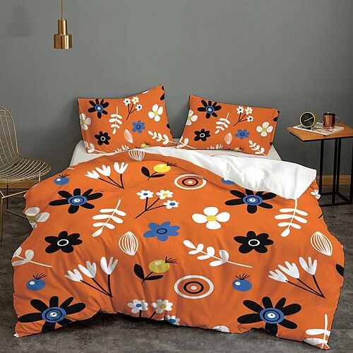 Duvet Cover Set Quilt Bedding Sets Comforter Cover Orange Floral/Flower, Queen/King Size/Twin/Single/(Include 1 Duvet Cover, 1 Or 2 Pillowcases),3D Digktal Print
Duvet Cover Set Quilt Bedding Sets Comforter Cover Orange Floral/Flower, Queen/King Size/Twin/Single/(Include 1 Duvet Cover, 1 Or 2 Pillowcases),3D Digktal Print