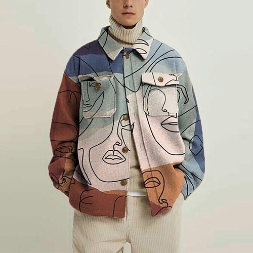 Men's Shirt Overshirt Jacket Print Turndown Celadon White Blue Purple Pink Long Sleeve Print Daily Holiday Pocket Tops Stylish Casual / Winter / Fall / Winter
Men's Shirt Overshirt Jacket Print Turndown Celadon White Blue Purple Pink Long Sleeve Print Daily Holiday Pocket Tops Stylish Casual / Winter / Fall / Winter