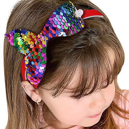 

1pcs Kids Girls' Active / Sweet Daily Wear / Festival Mermaid Tail Animal Sequins Hair Accessories Blue / Blushing Pink / Dusty Rose