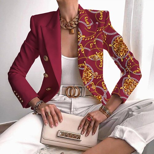 Women's Blazer Breathable Outdoor Work Street Daily Pocket Print Double Breasted Turndown Casual Baroque Floral Regular Fit Outerwear Long Sleeve Spring Summer Red S M L XL XXL 3XL
Women's Blazer Breathable Outdoor Work Street Daily Pocket Print Double Breasted Turndown Casual Baroque Floral Regular Fit Outerwear Long Sleeve Spring Summer Red S M L XL XXL 3XL