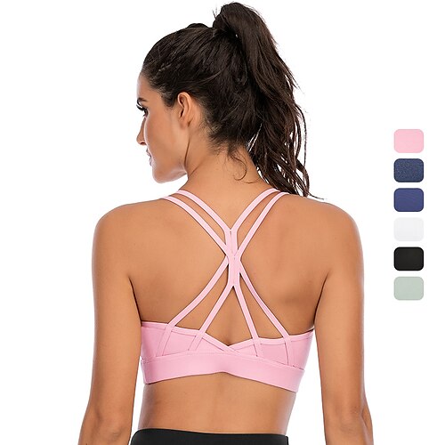 Women's Yoga Top Medium Support Summer Open Back Cross Back Solid Color Pink Green Nylon Yoga Fitness Gym Workout Sports Bra Sleeveless Sport Activewear Quick Dry Moisture Wicking Breathable Stretchy
Women's Yoga Top Medium Support Summer Open Back Cross Back Solid Color Pink Green Nylon Yoga Fitness Gym Workout Sports Bra Sleeveless Sport Activewear Quick Dry Moisture Wicking Breathable Stretchy