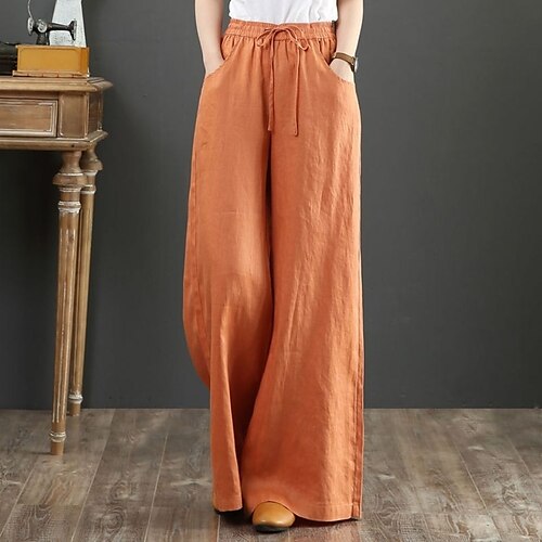Women's Plus Size Wide Leg Pants Drawstring Pocket Solid Color Basic Chino Casual Daily High Full Length Fall Spring Green Gray Orange L XL XXL 3XL / Cotton / Slim
Women's Plus Size Wide Leg Pants Drawstring Pocket Solid Color Basic Chino Casual Daily High Full Length Fall Spring Green Gray Orange L XL XXL 3XL / Cotton / Slim