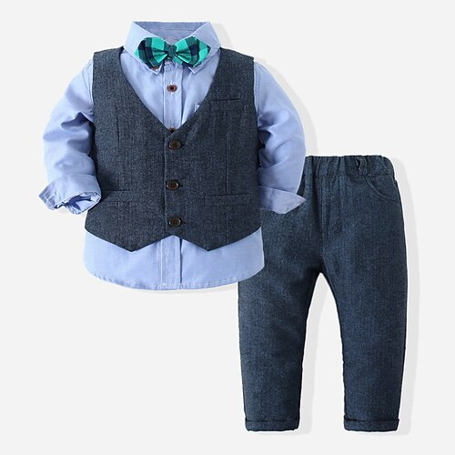 3 Peças Infantil Para Meninos Terno e Blazer Conjunto Equipamento Côr Sólida Manga Longa Laço Algodão Definir Ativo Básico Outono Primavera 3-8 anos Azul Rosa Vermelho
3 Peças Infantil Para Meninos Terno e Blazer Conjunto Equipamento Côr Sólida Manga Longa Laço Algodão Definir Ativo Básico Outono Primavera 3-8 anos Azul Rosa Vermelho