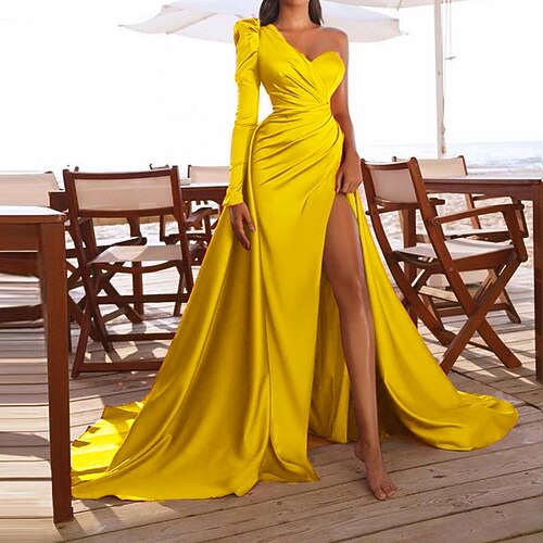 Women's Swing Dress Maxi long Dress White Fuchsia Yellow Long Sleeve Pure Color Split Ruched Lace up Fall Winter One Shoulder Elegant Sexy Prom Dress Party Slim 2022 S M L XL XXL 3XL / Party Dress
Women's Swing Dress Maxi long Dress White Fuchsia Yellow Long Sleeve Pure Color Split Ruched Lace up Fall Winter One Shoulder Elegant Sexy Prom Dress Party Slim 2022 S M L XL XXL 3XL / Party Dress