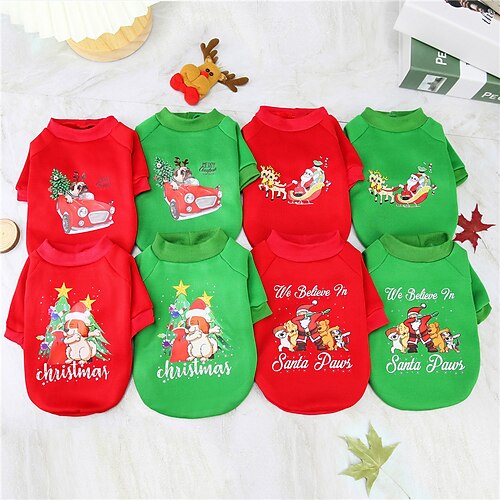 

Dog Cat Sweatshirt Christmas Sweatshirts Christmas Santa Claus Christmas Tree Santa Claus Adorable Cute Christmas Dailywear Winter Dog Clothes Puppy Clothes Dog Outfits Breathable
