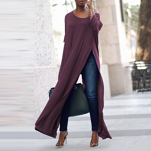Women's Blouse Shirt Tunic Purple Plain 3/4 Length Sleeve Casual Weekend Streetwear Ethnic Round Neck Long Loose Fit S
Women's Blouse Shirt Tunic Purple Plain 3/4 Length Sleeve Casual Weekend Streetwear Ethnic Round Neck Long Loose Fit S