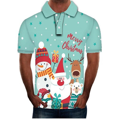 Men's Christmas Golf Shirt 3D Print Santa Claus Elk Snowman Letter Animal Button-Down Print Short Sleeve Tops Casual Fashion Breathable Light Green / Sports / Fall / Winter
Men's Christmas Golf Shirt 3D Print Santa Claus Elk Snowman Letter Animal Button-Down Print Short Sleeve Tops Casual Fashion Breathable Light Green / Sports / Fall / Winter