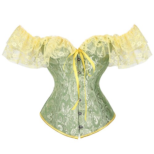 

Corset Women's Corsets Country Bavarian Overbust Corset Tummy Control Push Up Lace Lace Jacquard Pure Color Hook & Eye Lace Up Cotton Polyester Christmas Halloween Wedding Party Birthday Party Fall