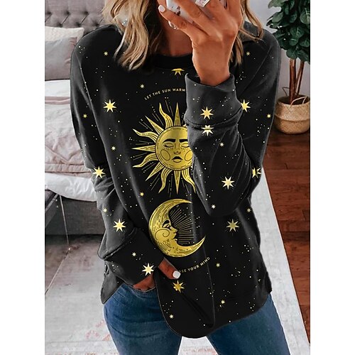 Women's Sweatshirt Pullover Active Streetwear Print Black Moon Galaxy Star Print Casual Round Neck Long Sleeve S M L XL XXL 3XL
Women's Sweatshirt Pullover Active Streetwear Print Black Moon Galaxy Star Print Casual Round Neck Long Sleeve S M L XL XXL 3XL
