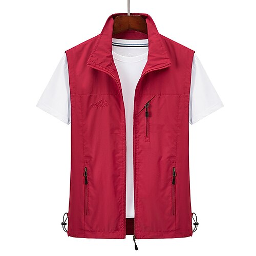 Men's Vest Breathable Soft Comfortable Fishing Daily Wear Festival Zipper Standing Collar Basic Business Casual Jacket Outerwear Solid Colored Multi Pocket Dark red Blue Black Black
Men's Vest Breathable Soft Comfortable Fishing Daily Wear Festival Zipper Standing Collar Basic Business Casual Jacket Outerwear Solid Colored Multi Pocket Dark red Blue Black Black