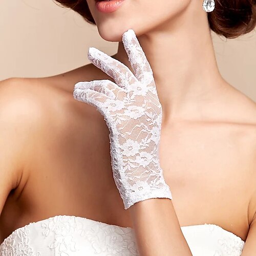 

Lace / Tulle Wrist Length Glove Classical / Romantic With Pure Color Wedding / Party Glove